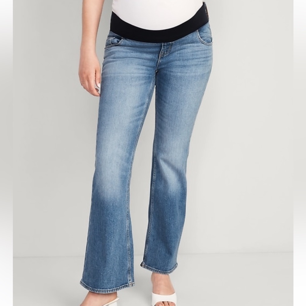 Maternity Front-Low Panel Flare Jeans